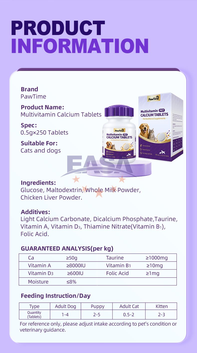 PawTime Multivitamin PET CALCIUM TABLETS