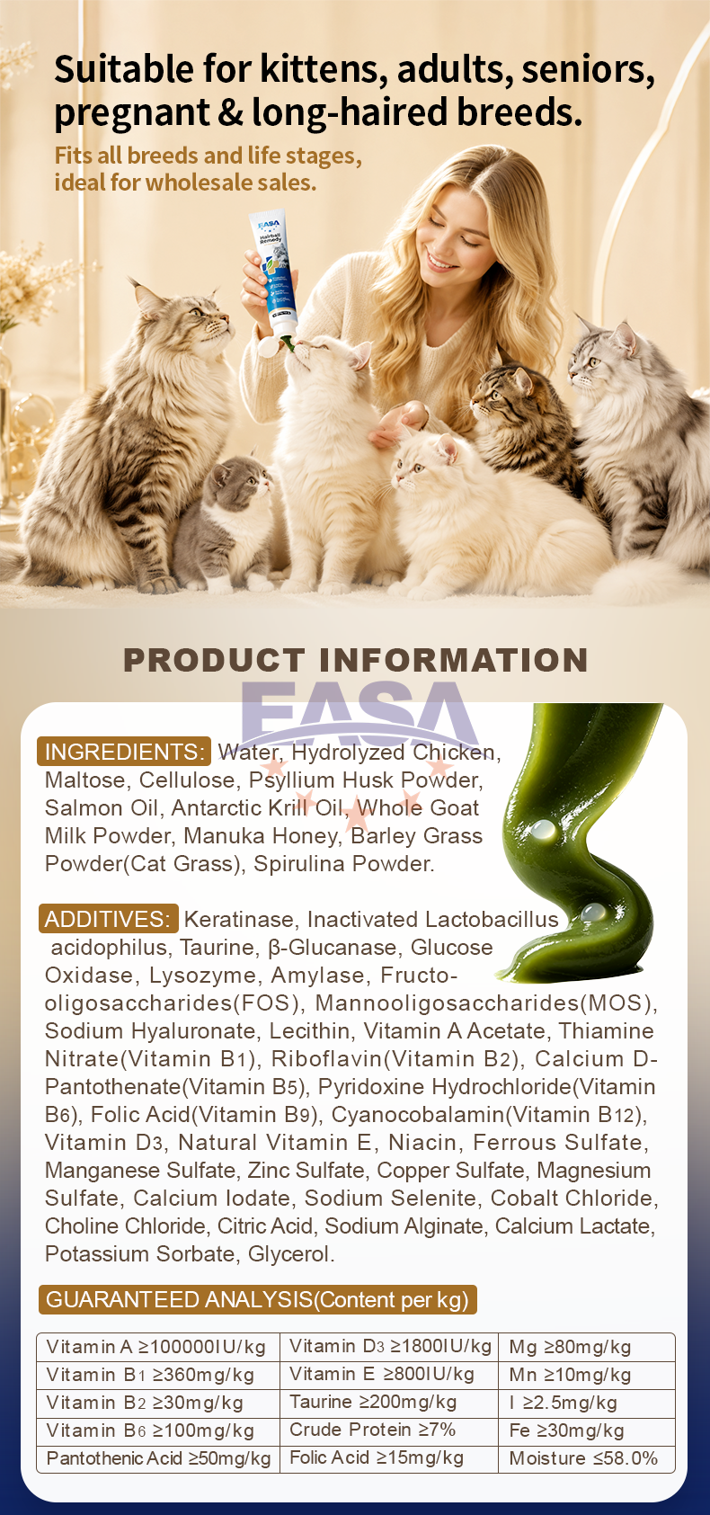 EASA Hairball Remedy Cat Supplement 120g