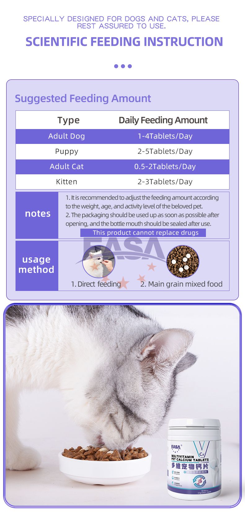 EASA Multivitamin Pet Calcium Tablets 0.5gx200